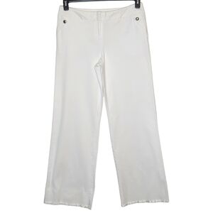 Worthington Women's Petite Stretch White with Satin Hem Trousers Size 14P